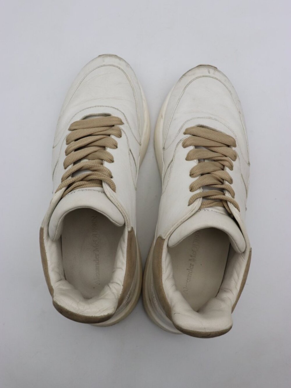 Alexander McQueen Oversized Runner Men's Size EU 44 White Leather Sneakers - Picture 10 of 15